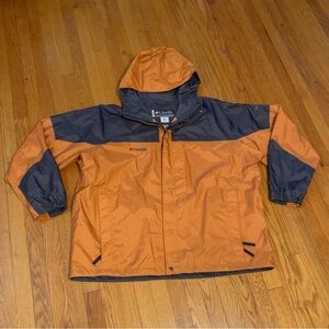 Columbia Men’s Size XXL Vibrant Orange and Dark Gray Raincoat